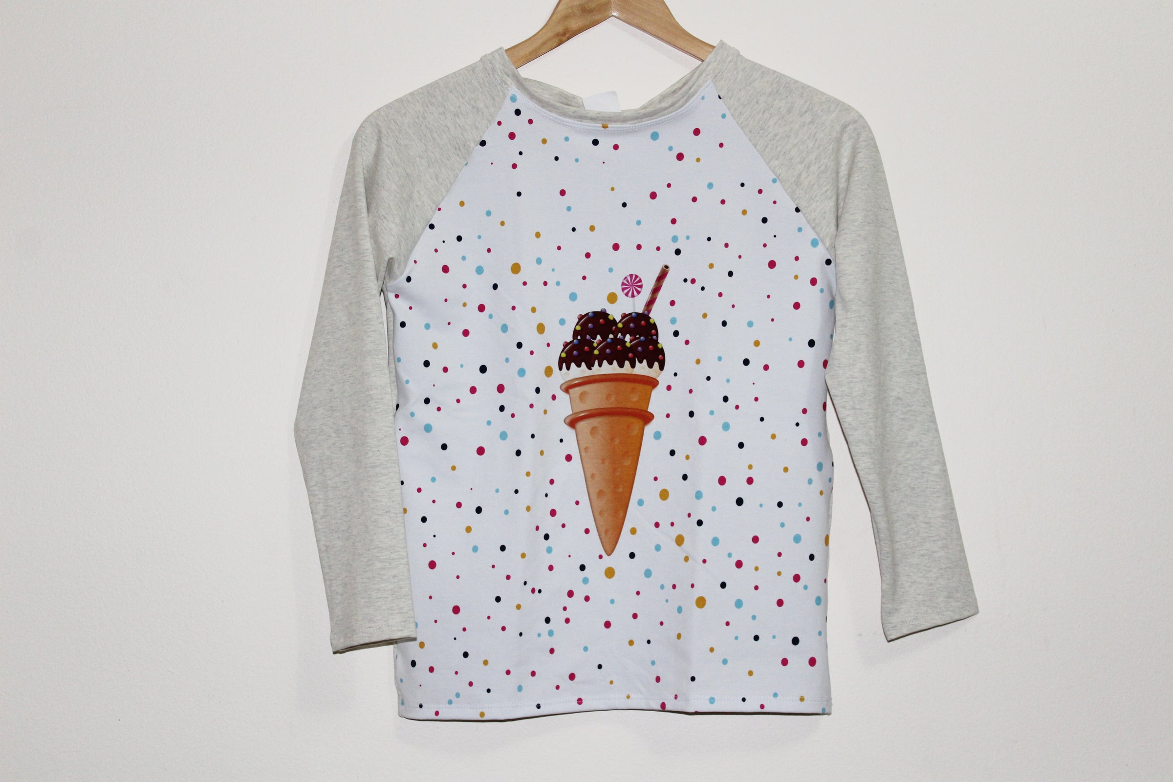 Ice Cream Raglan T-shirt size 10 | Zakirah Collection