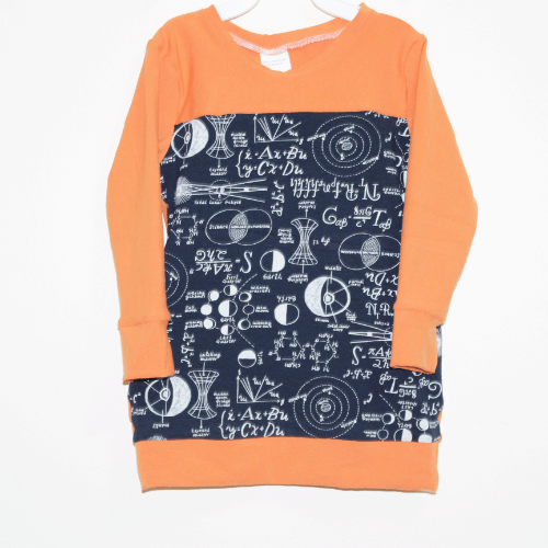 Long Sleeves Math Equestions Orange Shirt size 7 | Zakirah Collection